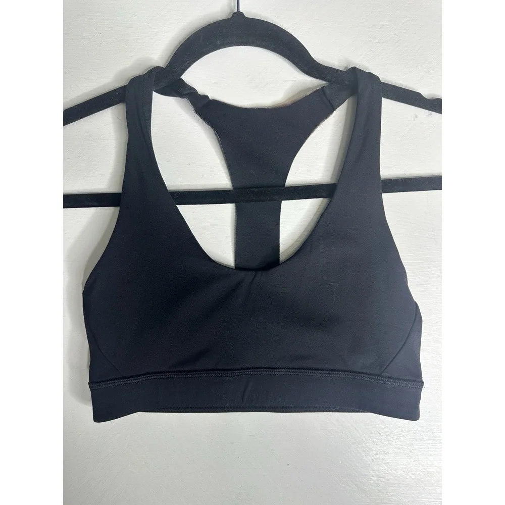 Lululemon Black Fast & Free Sports Bra Size 4